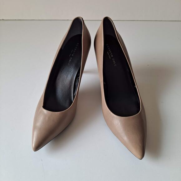 Kenneth Cole New York Tan Leather Pointed Toe Stiletto Heel Pumps Women Size 8.5 - Picture 4 of 10